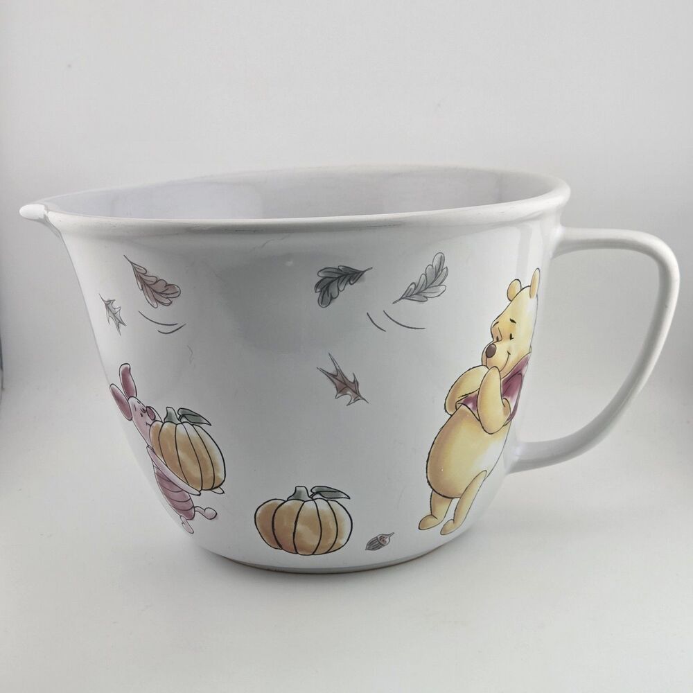 Disney Winnie The Pooh Fall  Autumn Ceramic Mixing Bowl Tigger Eeyore Piglet